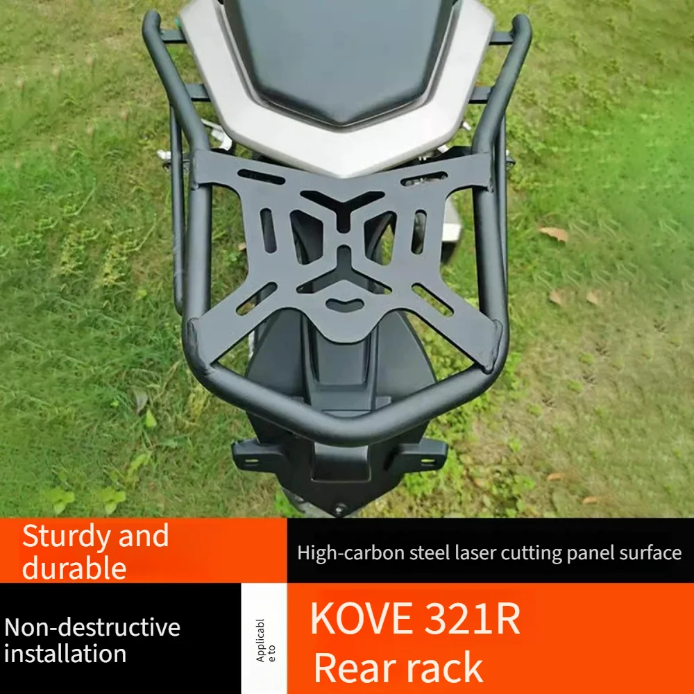 Motorcycle Carbon‑Steel Rear Luggage Rack With Rear Grab Handle Top Case & Delivery Box Support Plate Modified Accessories For K