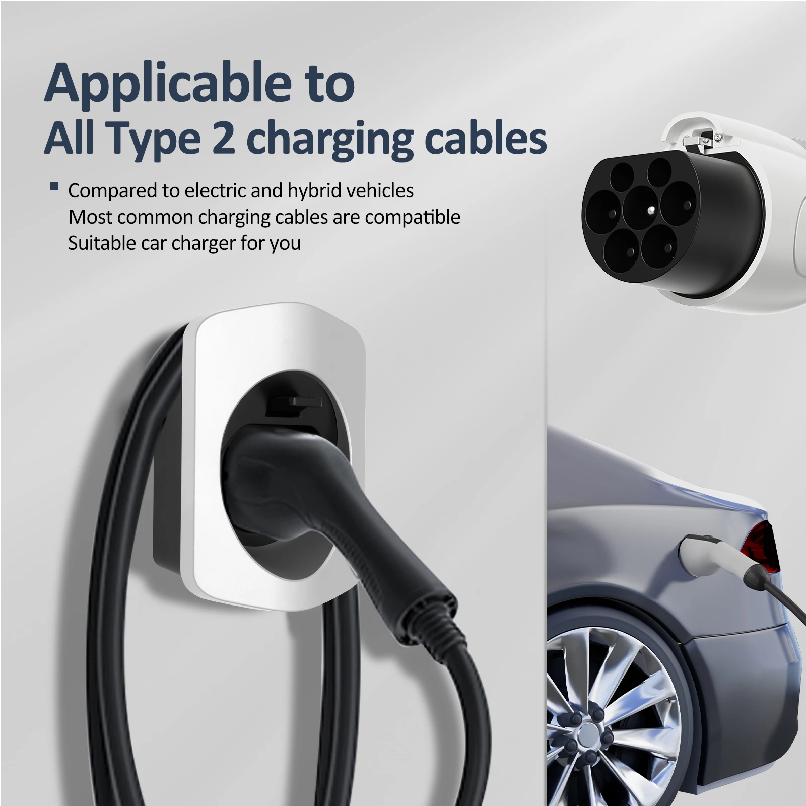 نوع 2 جدار جبل كابل شحن حامل حائط مقاوم للماء جدار صندوق كابل حامل نوع 2 التوصيل حامل قفص الاتهام لشاحن EV