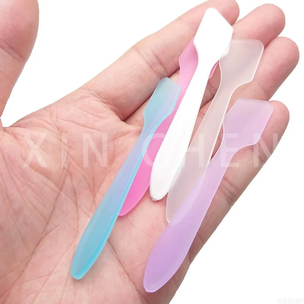 100pcs Mini Cosmetic Spatulas Face Cream Makeup Mask Spoon Cosmetic Scoop DIY Make Up Tools Cream Stick Beauty Tool Kits