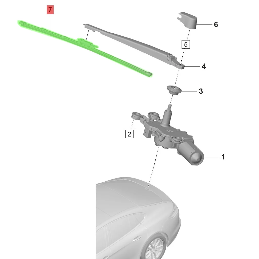 971955427A 971955427 97062818902 97062818900 Rear wiper blade for Porsche Panamera 970 971 4s Macan 2.0T 2018-2021