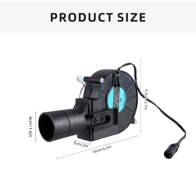 24V Air Blower BBQ Outdoor Travel 5000RPM 40CFM Blower Multifunction Stove Home Blower With Clip for Outdoor Camping 203C