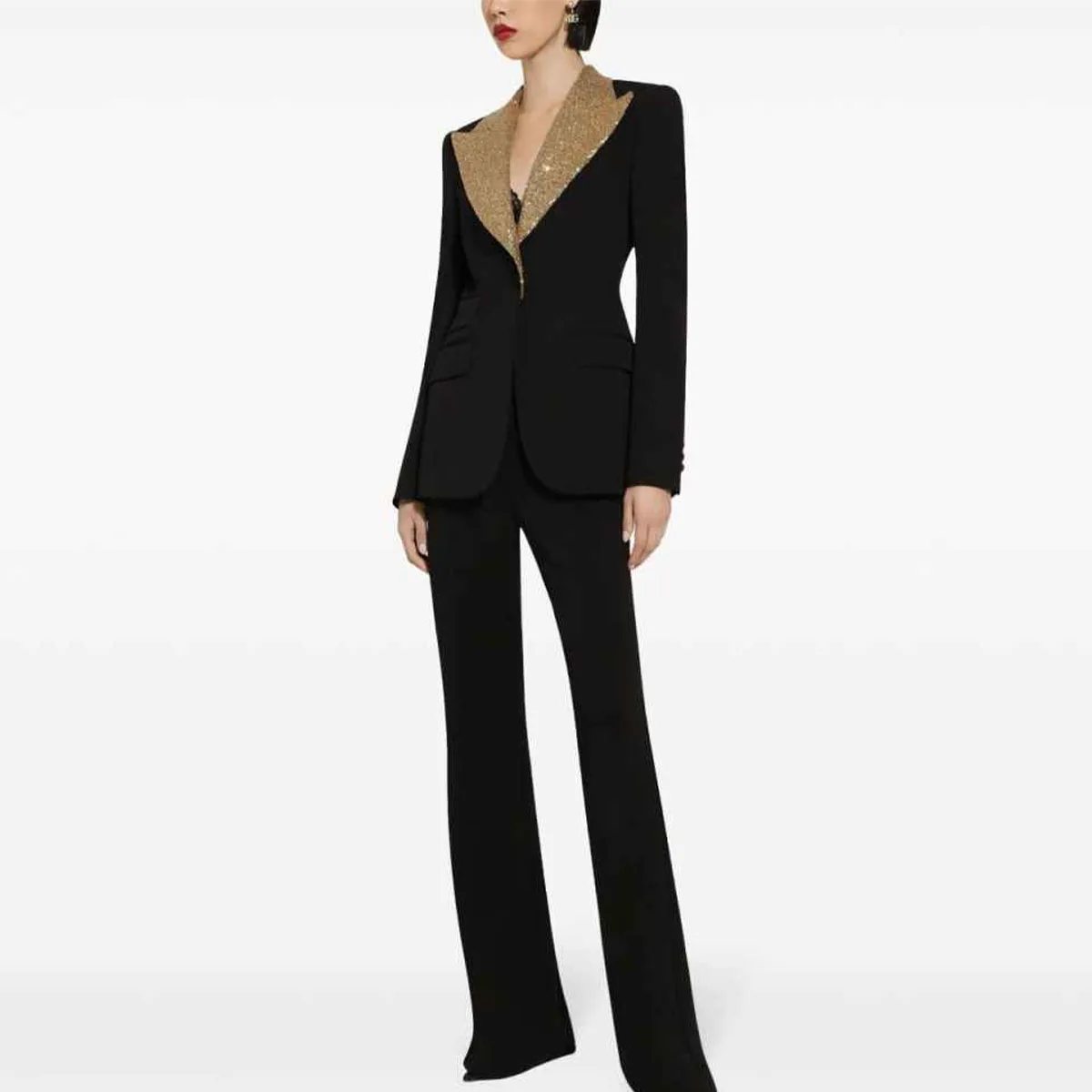 Luxury Women Suits 2 Pieces Peaked Lapel Party Suits Single-Breasted Blazer Pants Formal Prom Gown Customized