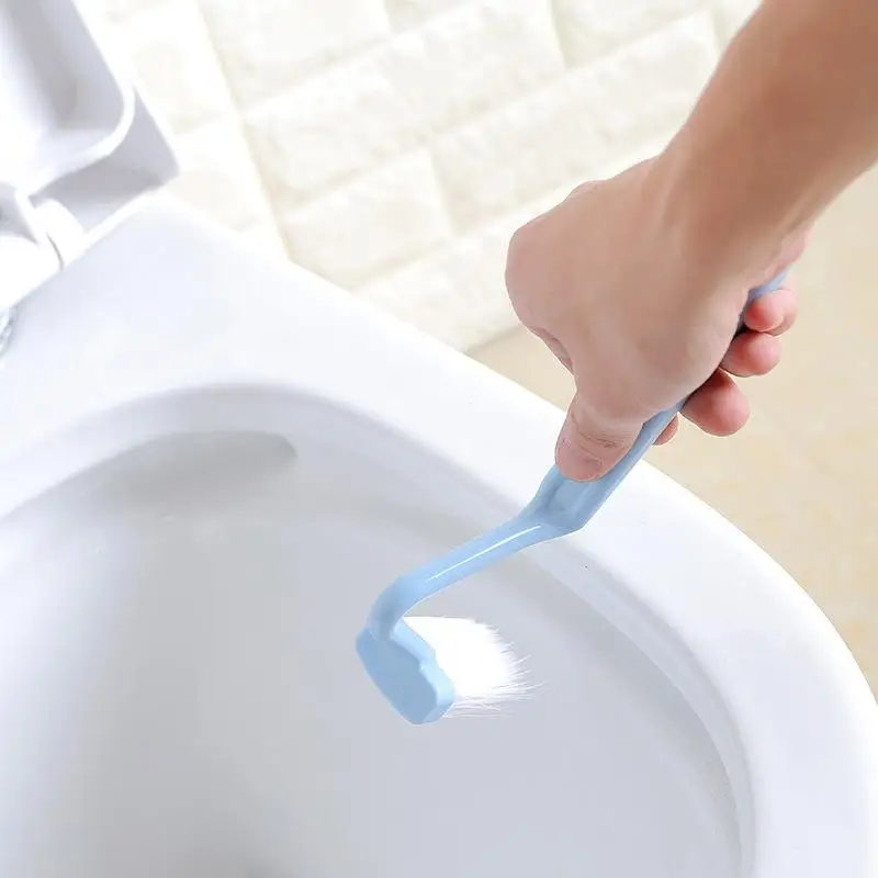 1/2/3Pcs Curved Toilet Brush Long Handle Flexible Bristle Deep Corner Cleaning Bathroom Accessory for Home Hotel