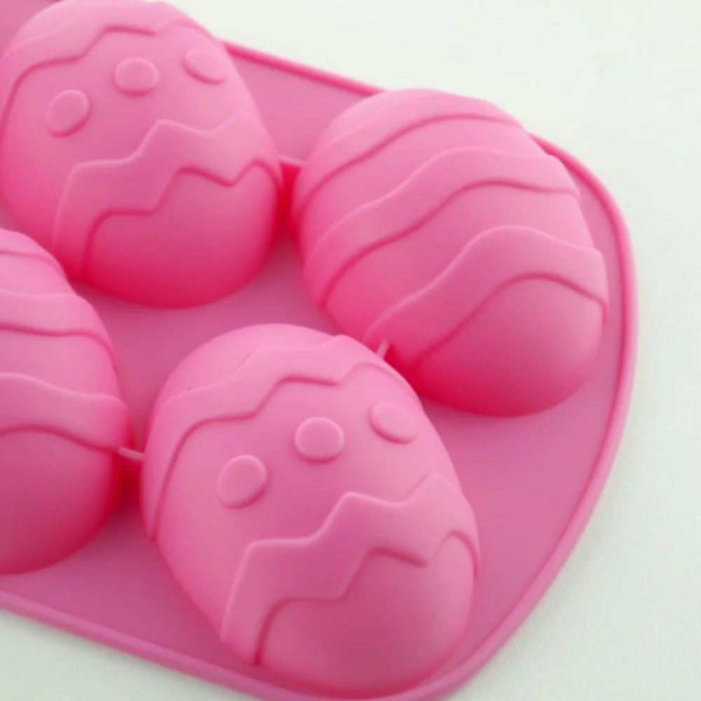 New Home 6 Cavity Easter Egg Shape Baking Tray Silicone Mold Dessert Silicone Cake Chocolate Baking Molds Silicone Decoration