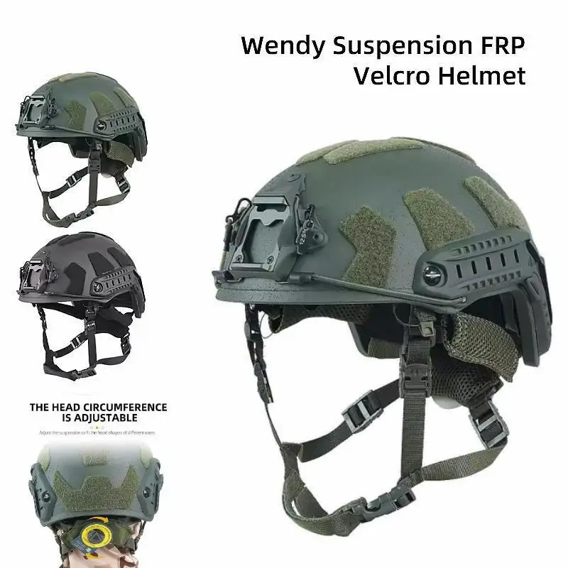FAST Tactical Helmet FRP Velcro Ballistic Helmet High Cut Wendy Suspension With Double-Lineed Adjustable Knob Ballistic Helmet