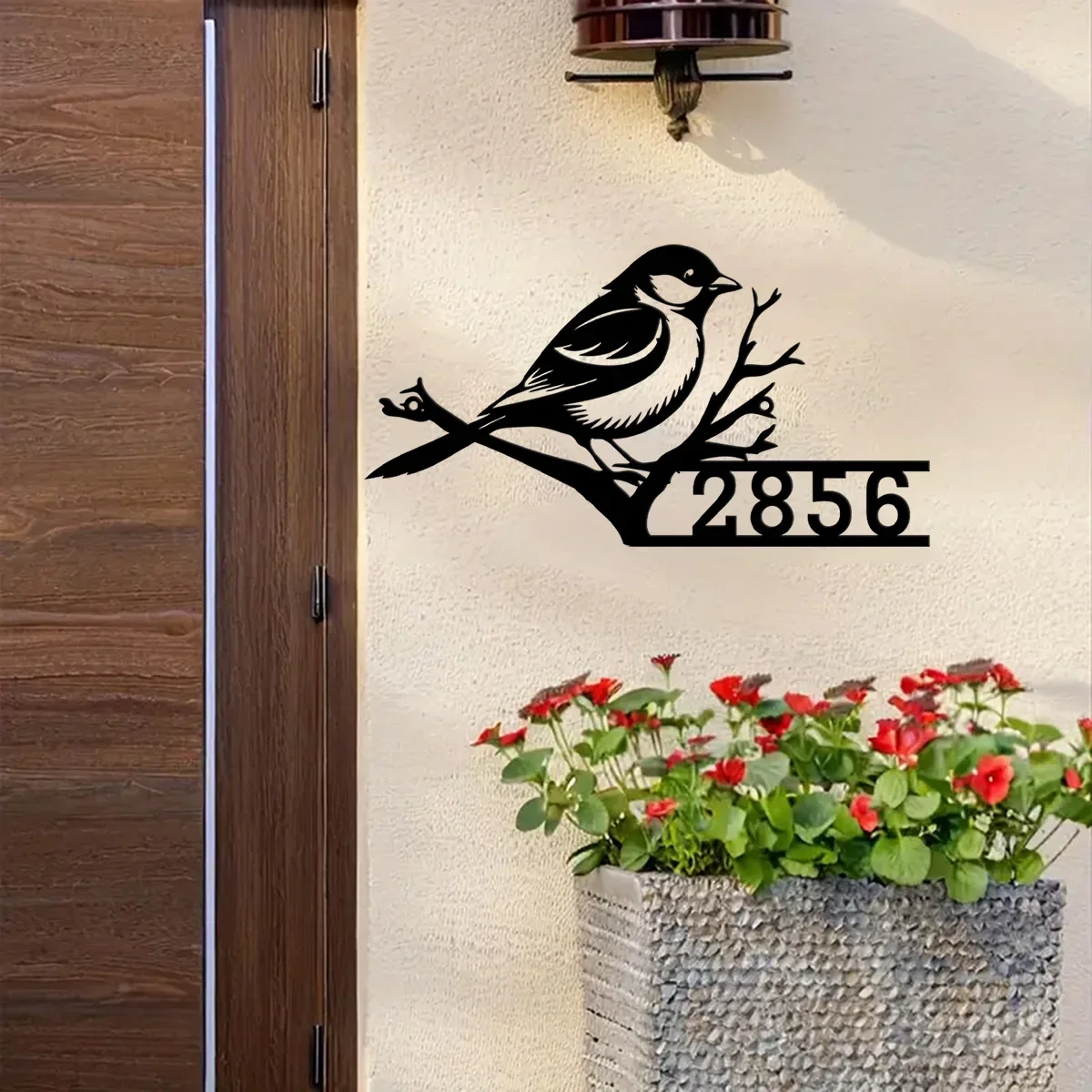 Custom Personalized Chickadee House Number, Chickadee Home Number Metal Wall Sign, Chickadee Bird Outdoor House Address