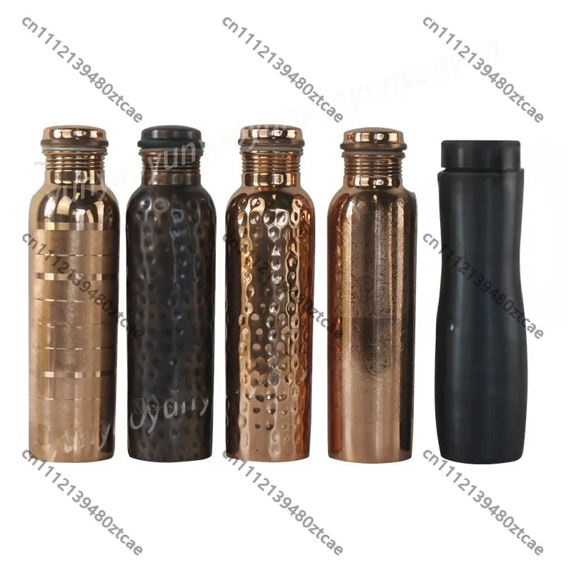 Handmade Pure Copper Water Bottle Portable Outdoor Travel Kettle Lightweight Leakproof Home Use
