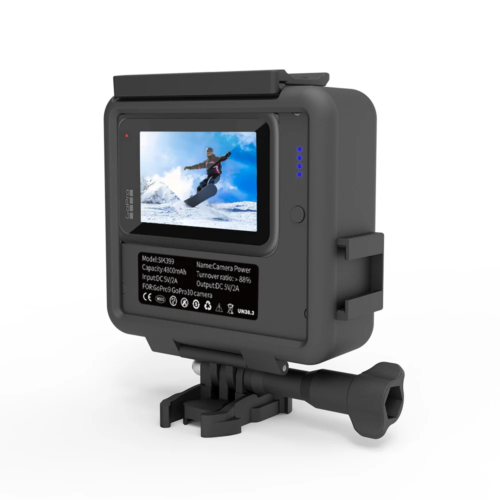 For GoPro Hero 9 10 Black Extend Backup Battery+ Skeleton Protective Shell Frame Case for GoPro 10 9 Accessories