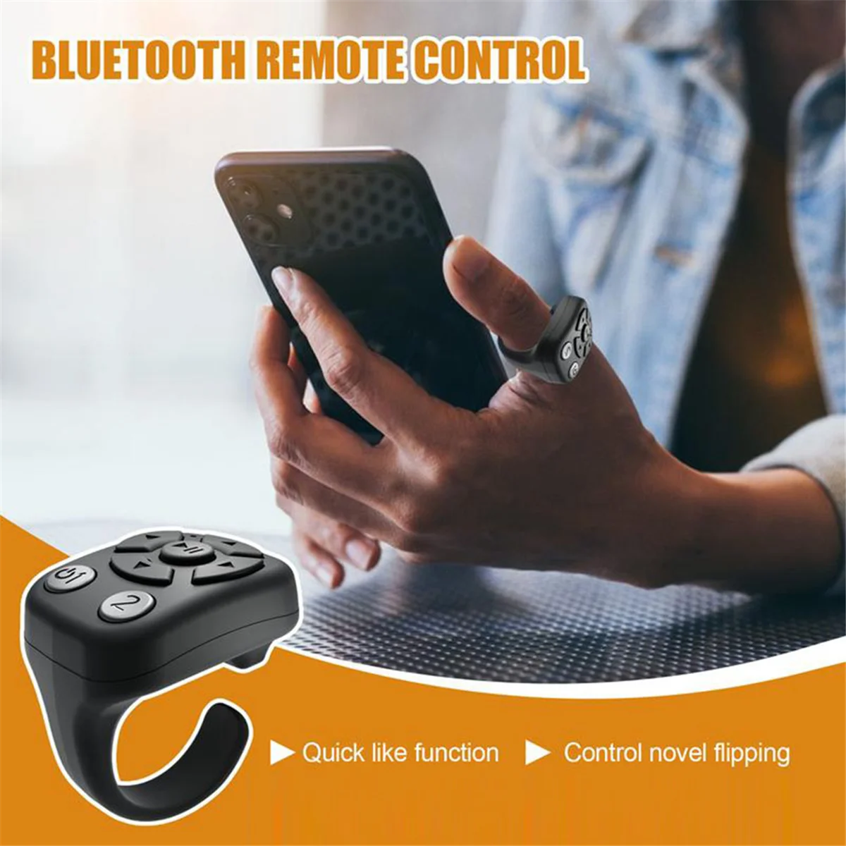 AAAE Wireless BT Shutter Release Button Mini Fingertip Ring Remote Control Phone Selfie Controller Self-Timer