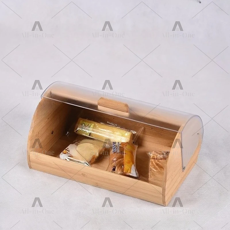 Hot-selling bamboo bread box pattern optional small cake storage box kitchen household acrylic bread box