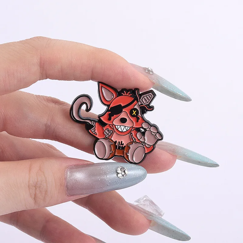 Halloween-Thema Tierbrosche Cartoon Horror Ente Hase Bär Fuchs Hartemaille Anstecknadel Cosplay Geschenk Accessoire Requisiten