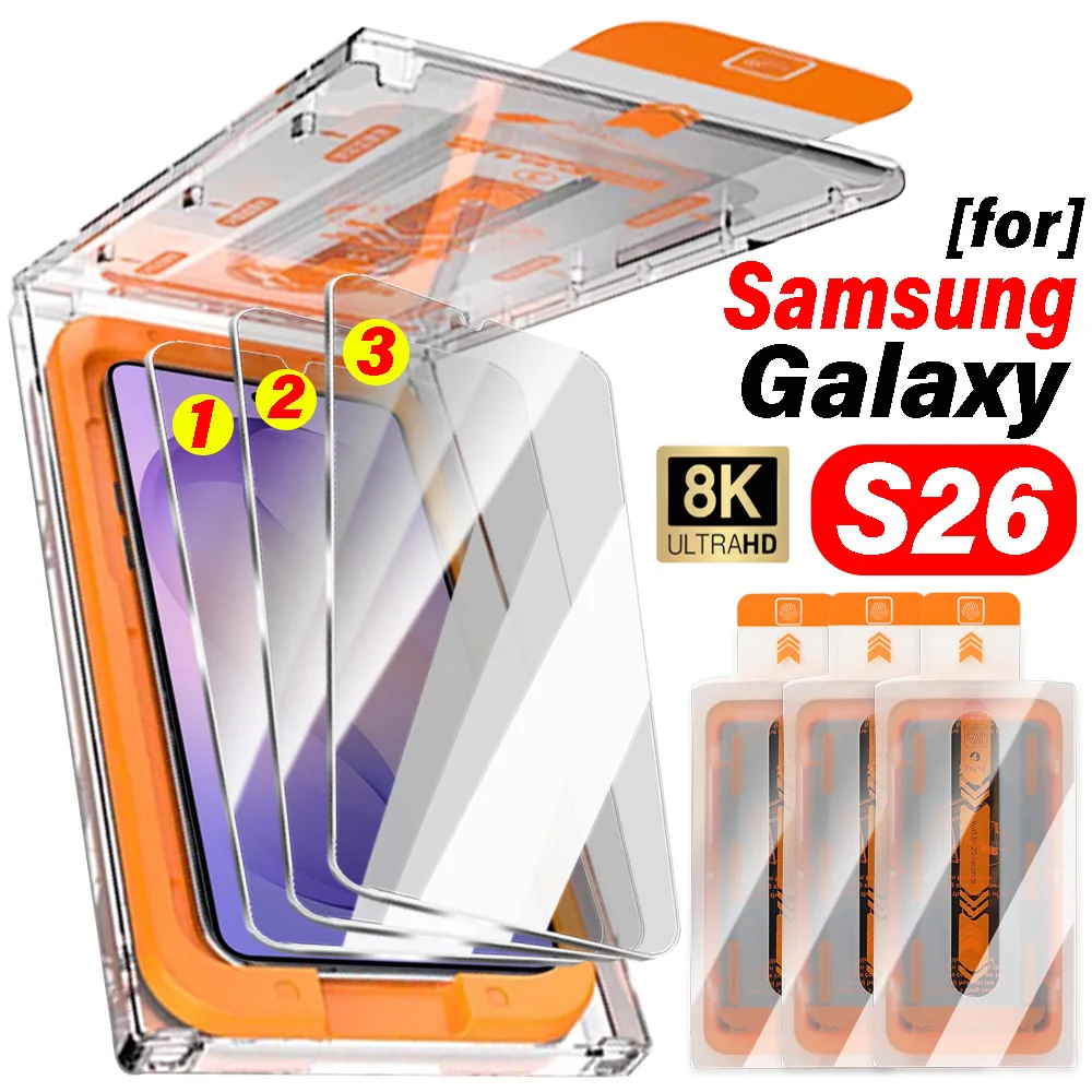 

1-3Pcs Easy Installation Tempered Glass Screen Protector for Samsung Galaxy S26 Ultra Plus HD Clear Protective Film for S26 Plus