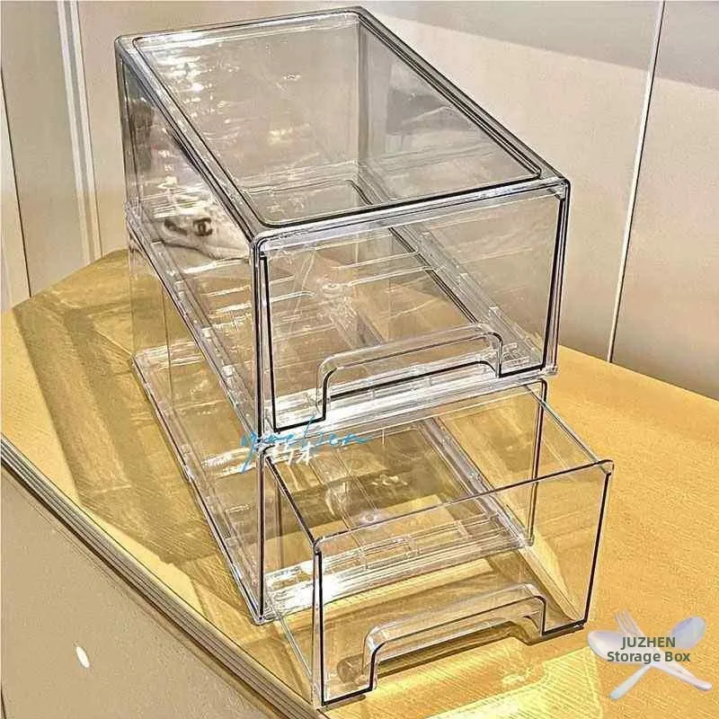 Transparent Acrylic Drawer Style Makeup Storage Box Large Capacity Dustproof Desktop Organizer Cosmetic Container Jdenzhen Brand