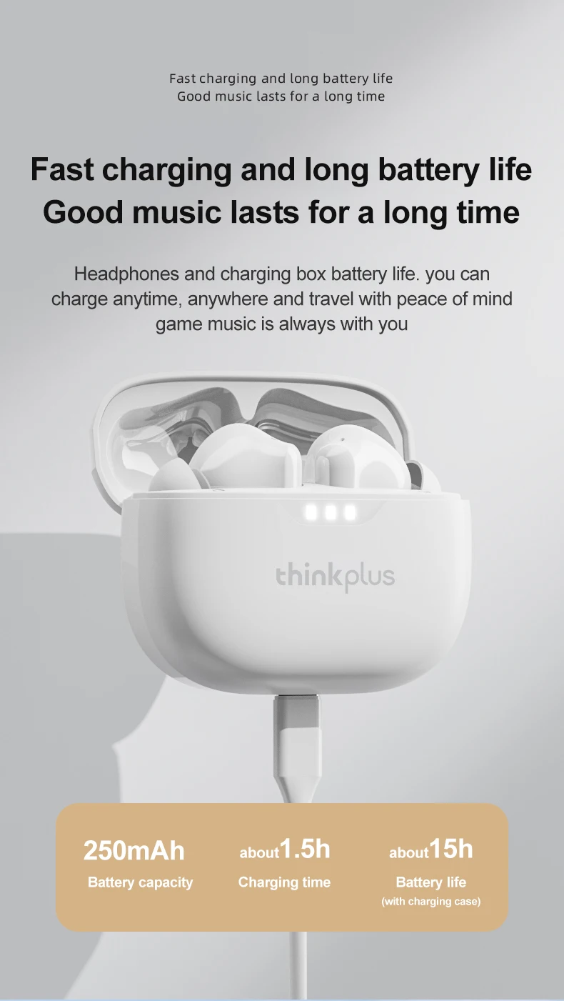 Original Lenovo LP3 Pro Earphones Wireless Bluetooth 5.3 Headphones Lp3pro HIFI Sound Noise Reduction Low Latency Sports Earbuds