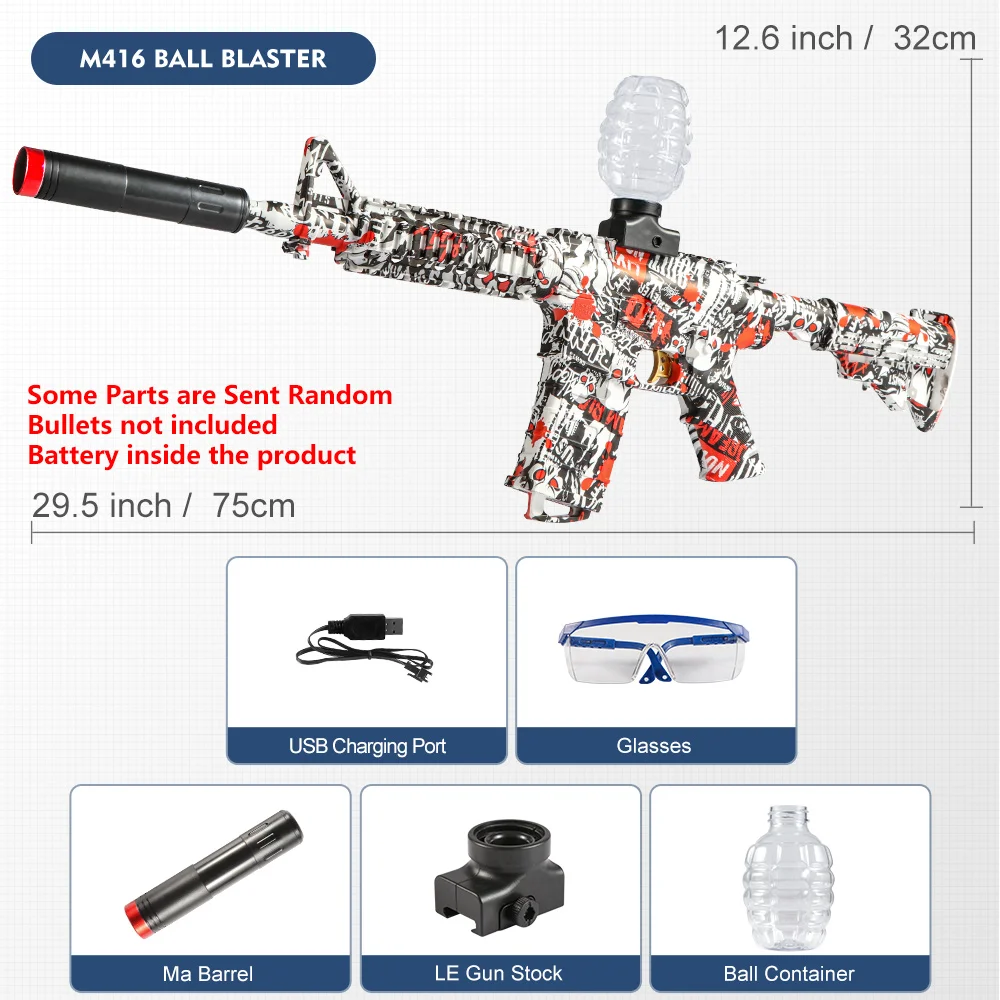 M4A1 전기 블래스터 건 세트, 고정밀 사격 장난감, 완벽한 자동 야외 장난감, 생일 선물 (총알 제외)