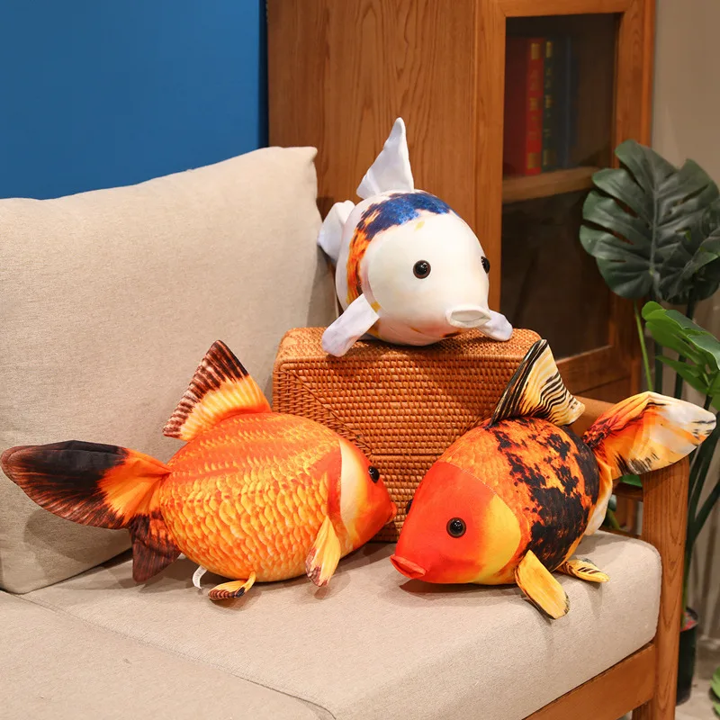 50 سنتيمتر محاكاة نابض بالحياة ذهبية ألعاب من القطيفة محشوة الحيوانات الناعمة الكارب وسادة الإبداعية وسادة أريكة الأطفال الفتيات هدايا عيد الميلاد #2