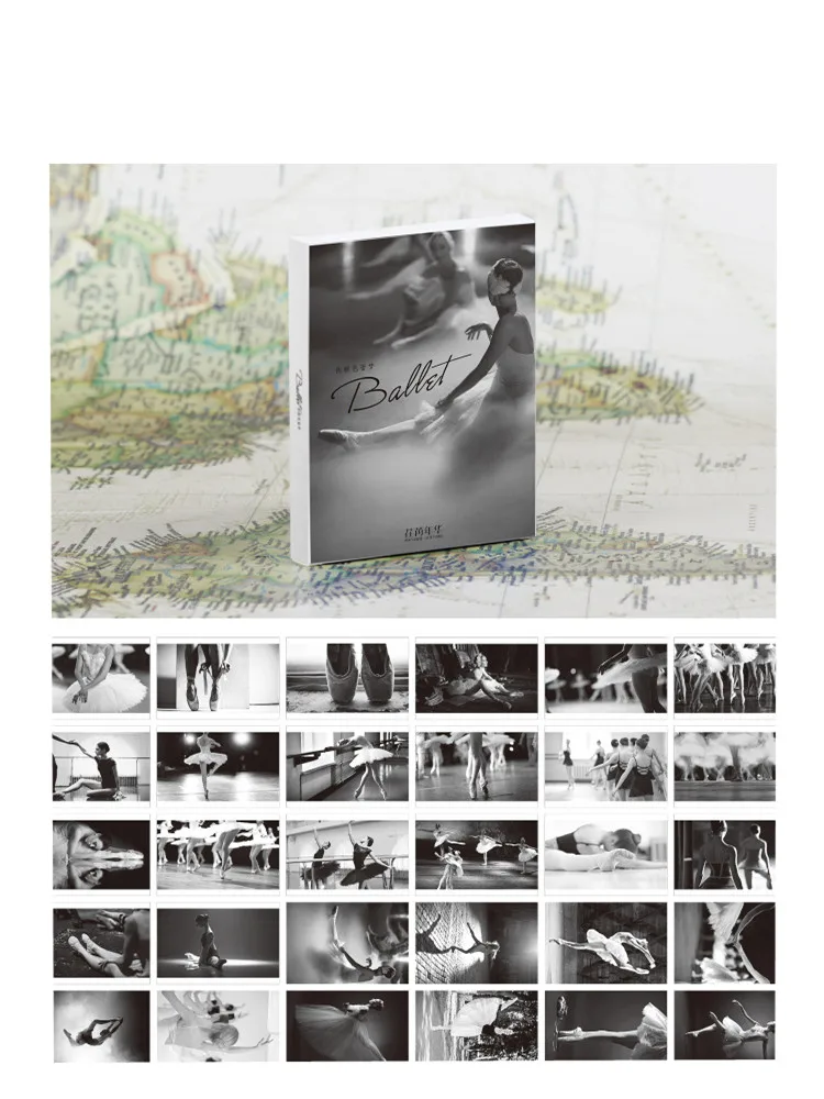 30 pçs sonhador ballet dança cartões postais presente desejo cartão ins estilo cartão de mensagem para diy diário scrapbook decoation