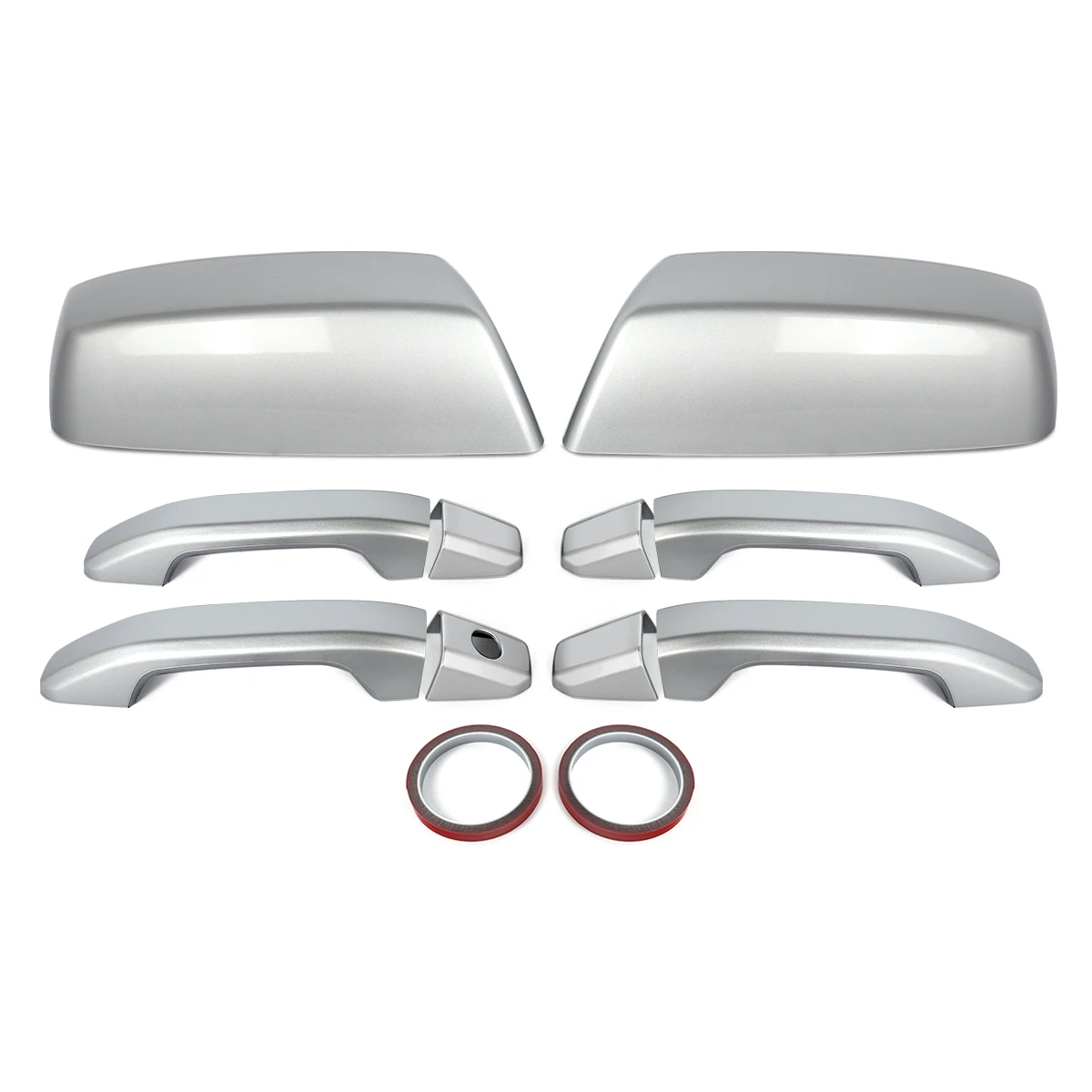 Silver Ice Metatallic Door Handle+Mirror Covers Replace For Chevy Silverado 1500 2014-2018