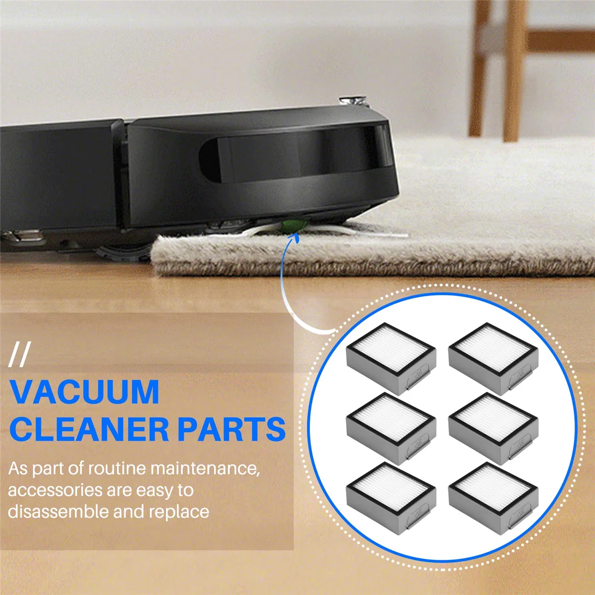 Pièces de rechange pour aspirateur robot Roomba I3/I3 +/I4/I7/I7 +/E5/E6/E7, 6 pièces