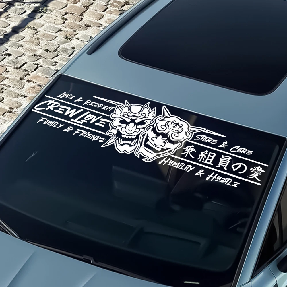 

JDM Автомобильная наклейка с любовным черепом для ветрового стекла баннер украшение внешние аксессуары креативный спортивный стиль водонепроницаемые виниловые наклейки