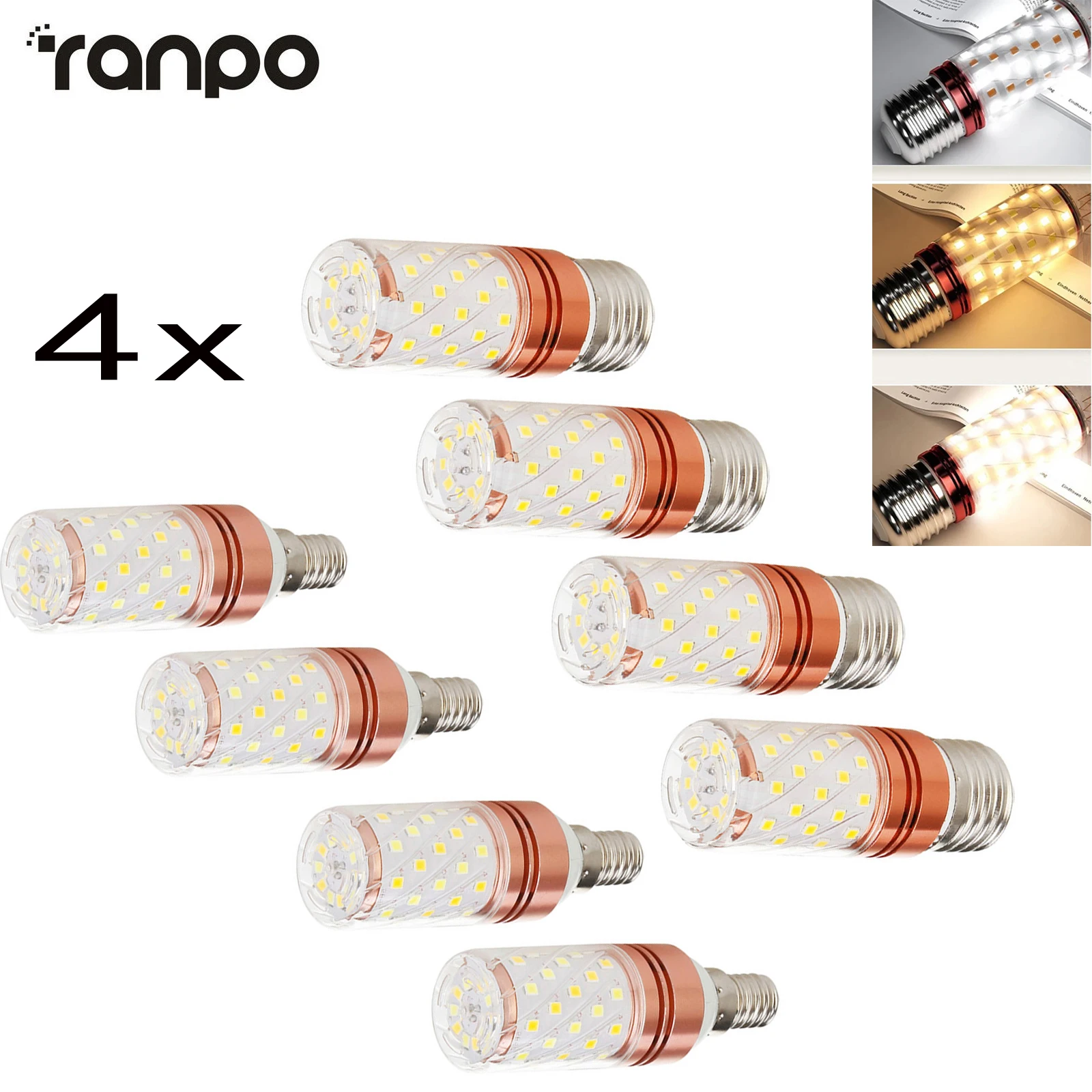 

4Pc 12W 16W 20W LED Bulb E27 E14 Corn Lighting Brightness Lamp 2835 SMD Lamps 110V 220V Home Decor Replace Halogen Lights White