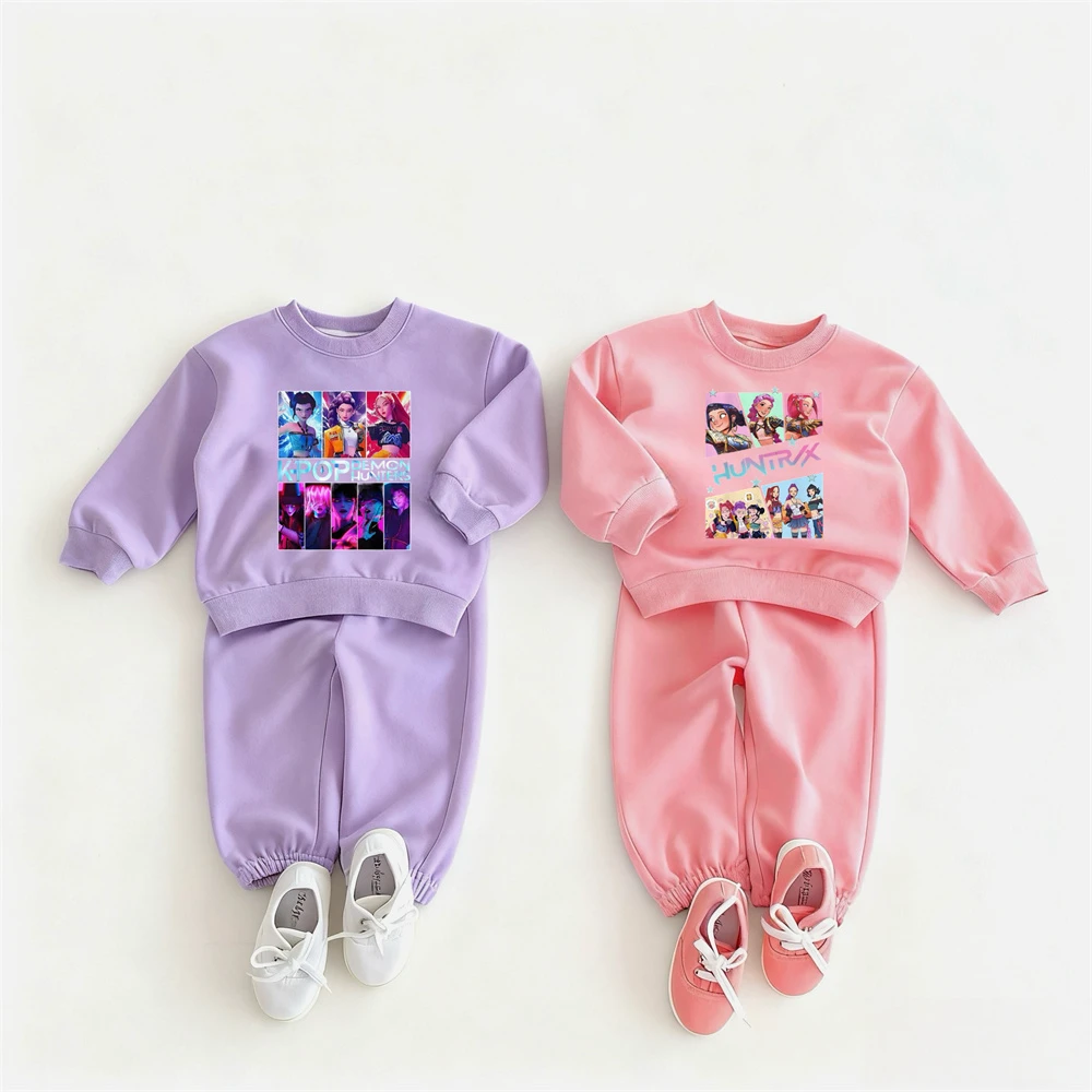 

Long Sleeve 2pcs New Casual Fashion Costume Printing Hoodie All-match Pants Suits Boys Toddler Cartoon Sweatshirt Outer Wear