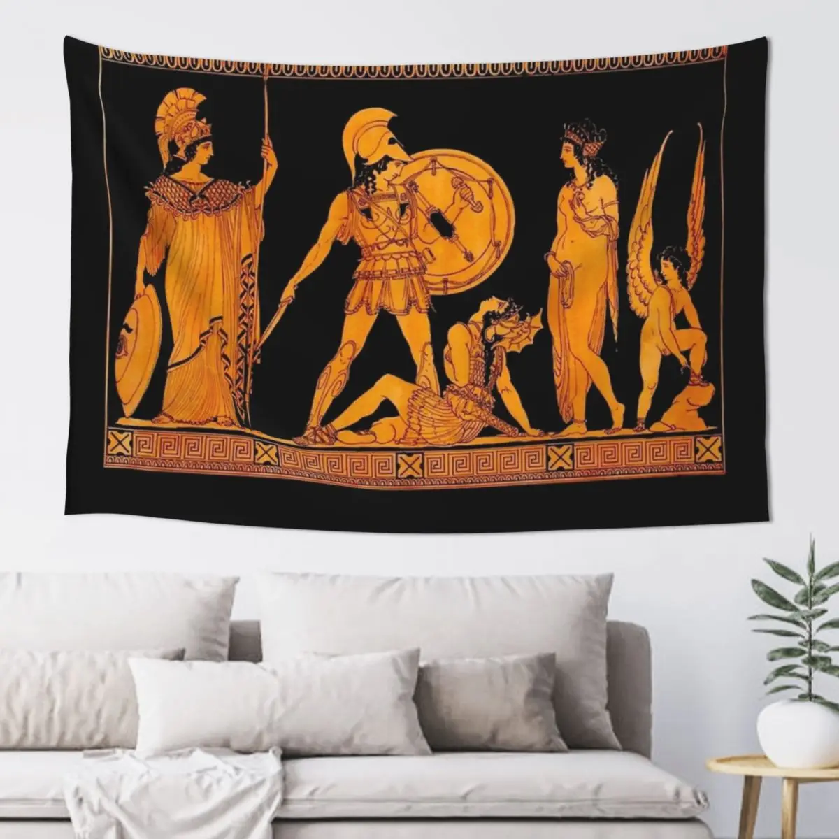 

GREECE : Ancient God and Goddess Frieze Print Tapestry Bedroom Decoration Wallpapers Home Decor Room Decorator Tapestry