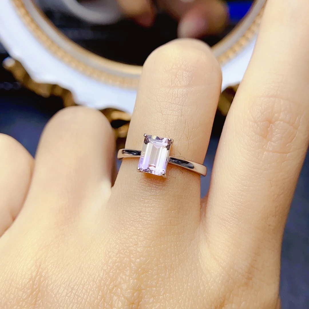 FS Fashion S925 Sterling Silver Natural Ametrine Ring With Certificate Fine Charm Classic Weddings Jewelry for Women MeiBaPJ