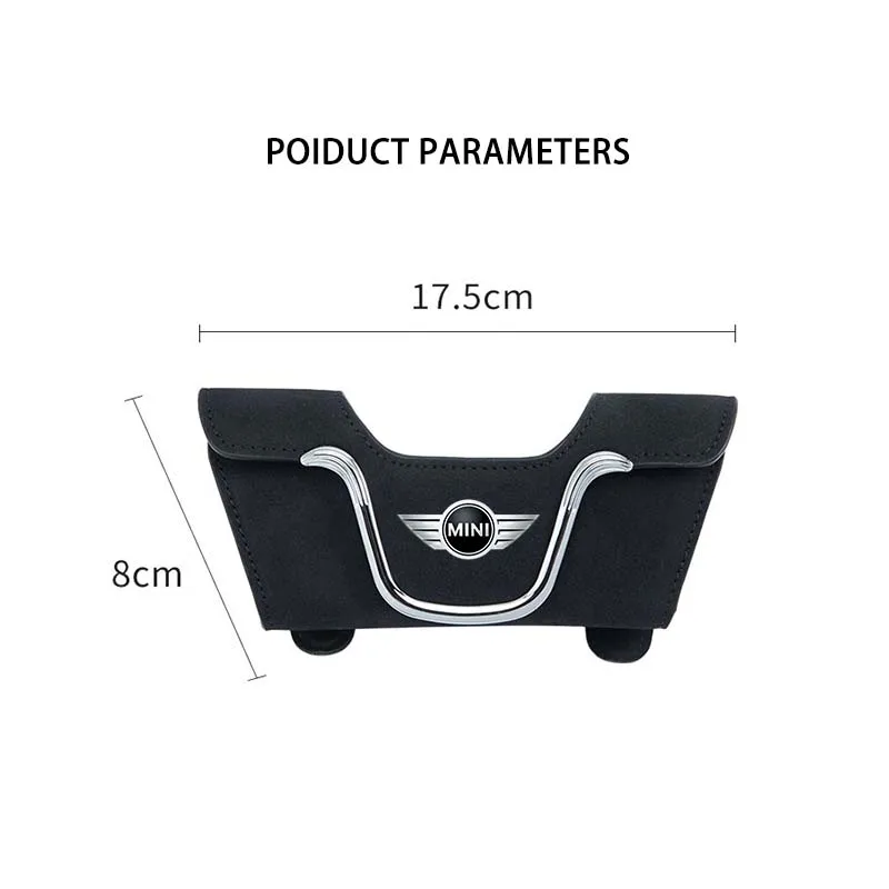 Car Sun Visor Glasses Holder Sunglasses Glasses Case For Mini Logo John Cooper Works R55 R56 R50 R53 F55 Accessories 2023 2024