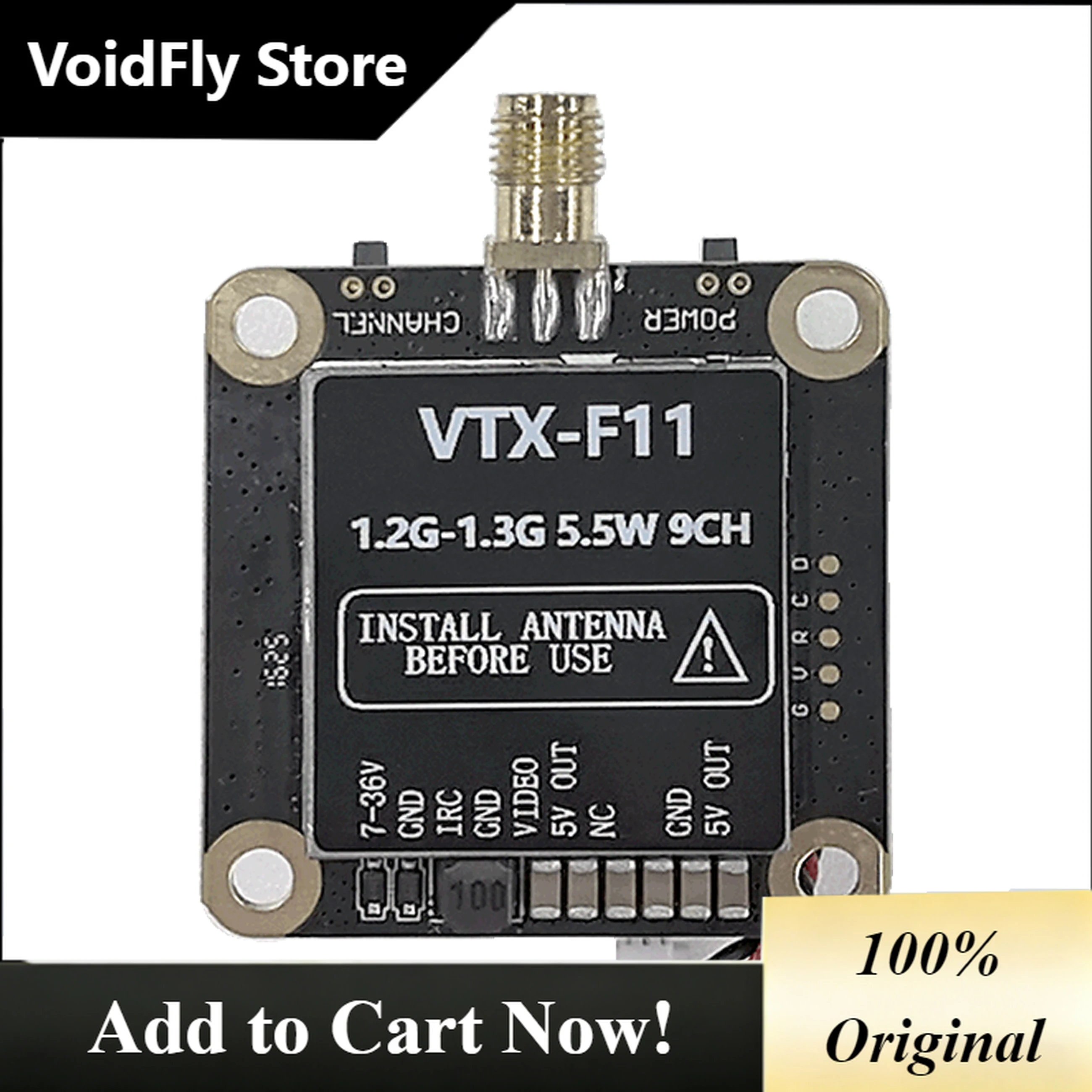 VoidFly FlytoFPV 1.2G 1.3G 5.5W 9CH VTX Wireless Analog Long-distance FPV Video Transmitter Crossover Machine Transmission Acce