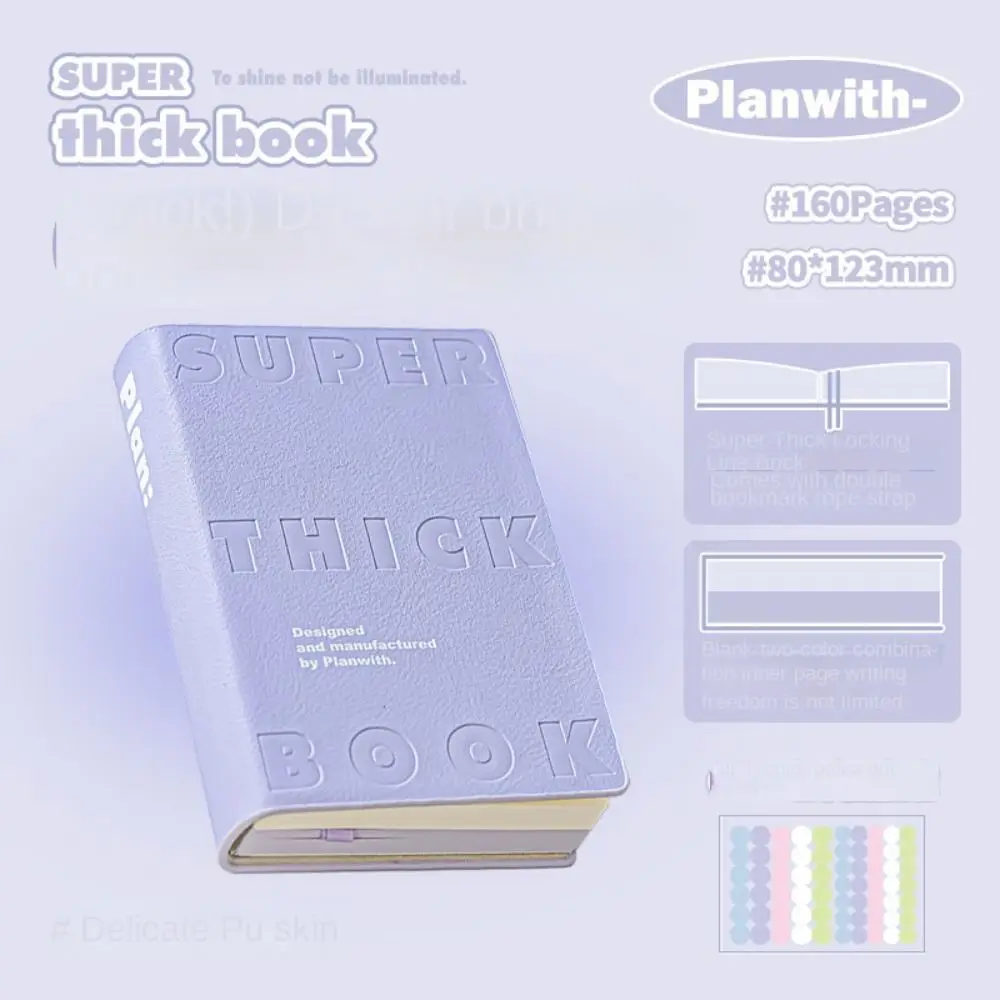 Waterproof Cover Leather Notebook Square Minimalist Pocket Notebook Portable Comfort Touch Planner Notepad Office Use