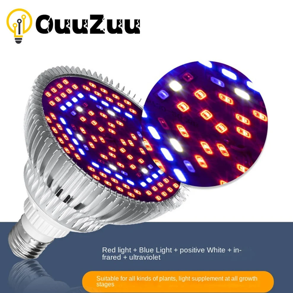 

OUUZUU LED Grow Bulb Full Spectrum Plant Light E27 Phyto Lamp E14 Fitolamp For Greenhouse Hydroponic Flowers Seedlings Phytolamp