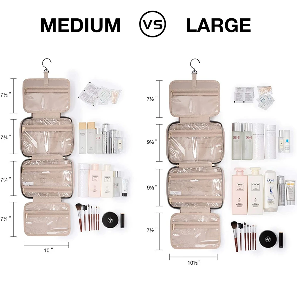 BAGSMART Travel Organizer Hanging Toiletry Bag Men Bathroom Large Portable Storage Box Waterproof Cosmetic Case For Makeup Women