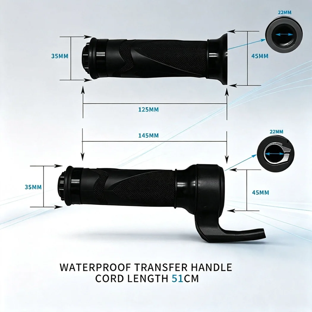 Wasserdichter E-Bike-Drehgasgriff für Bafang-Motor 24V 36V 48V mit Anschluss, universelles Ersatzteil zur Geschwindigkeitsregelung – Detail 4