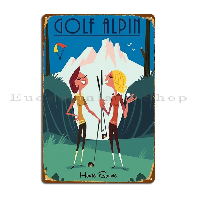 Golf Alpin Poster Metal Plaque Poster Bar Cave Designer Plaques Retro Sign Tin Sign Poster