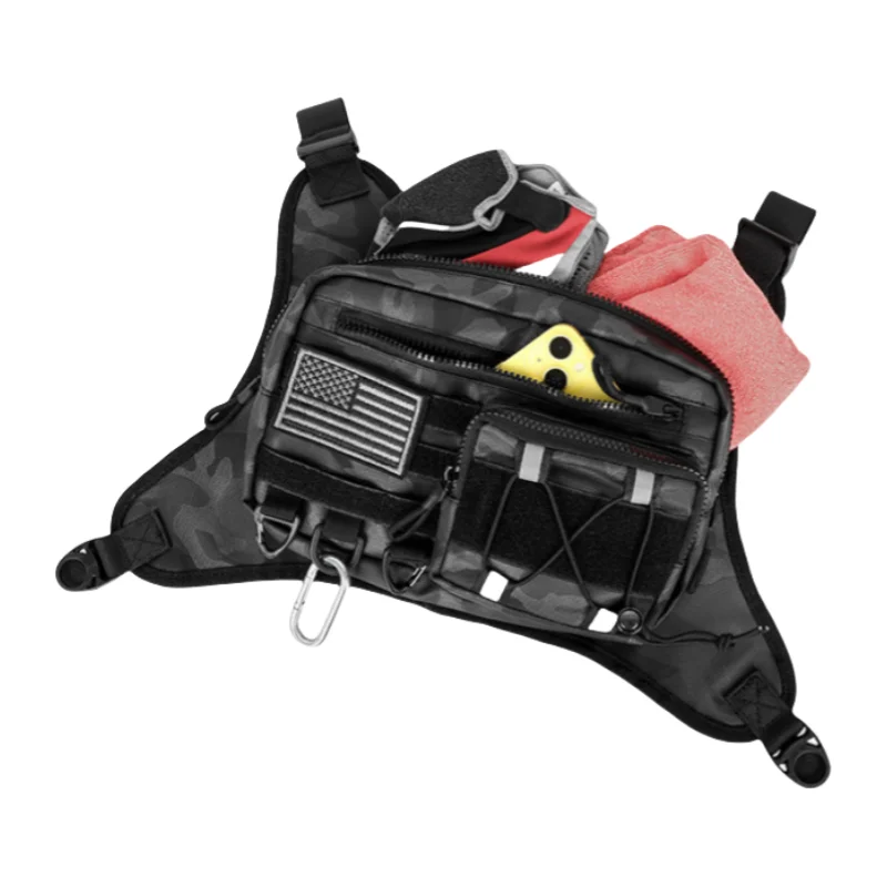 Pacote de peito para esportes ao ar livre |   Bolsa de cintura de viagem EDC |   Pacote de caminhada com corrida mãos-livres para telefone, carteira e itens essenciais