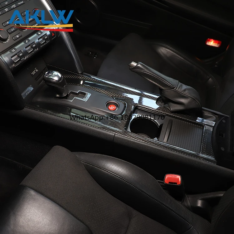 Center Console Gear Panel Cover Trim cornice protettiva adatta per Nissan GTR R35 2008-2016 accessori interni in vera fibra di carbonio