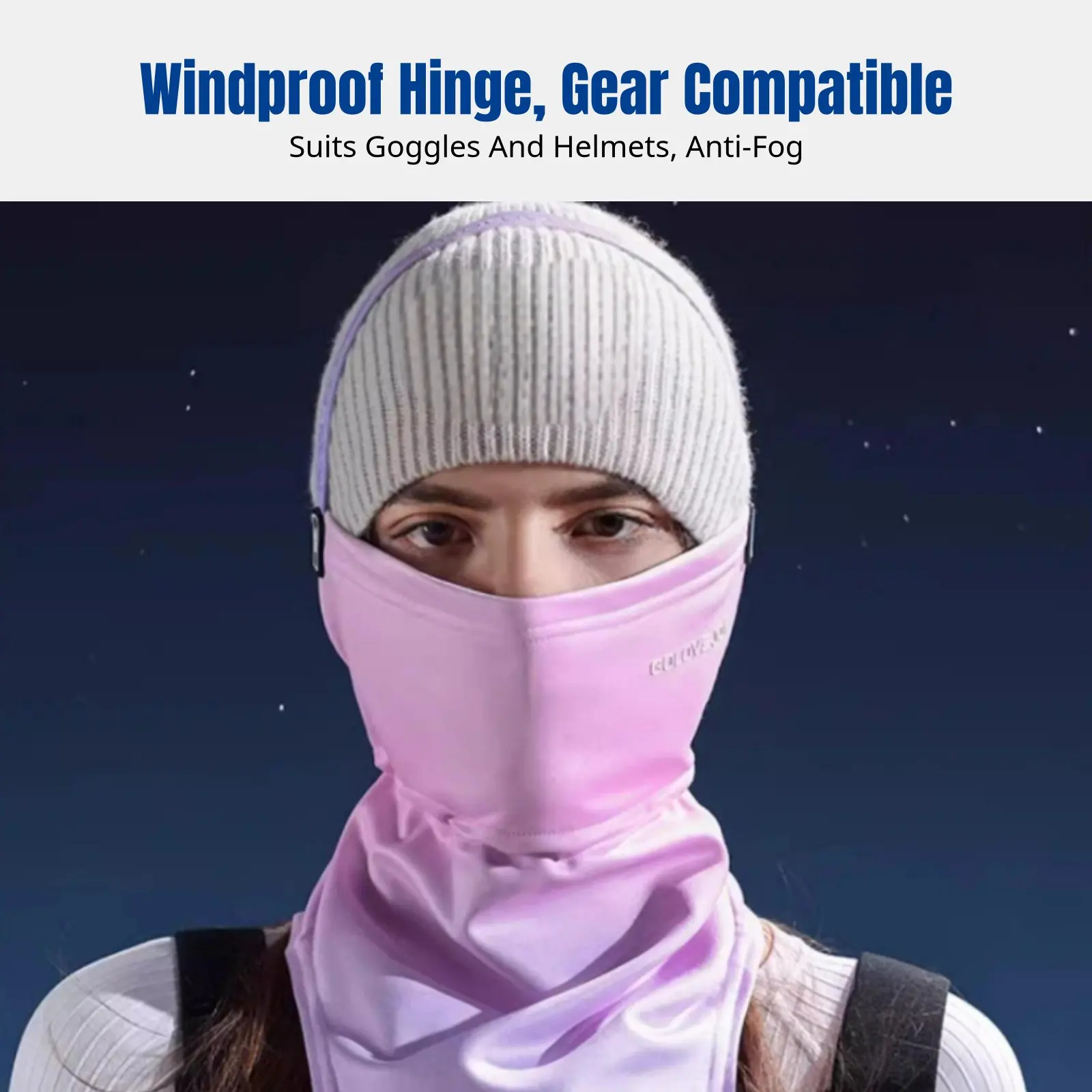 

Windproof Ski Face Cover, Winter Neck Gaiter, Breathable Balaclava, Ear-Hook Scarf for Men & Women, Outdoor Sports