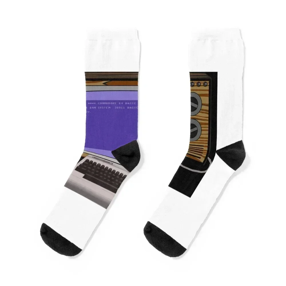 Commodore 64 complet home computer Socks Stockings cartoon Socks Men Women's