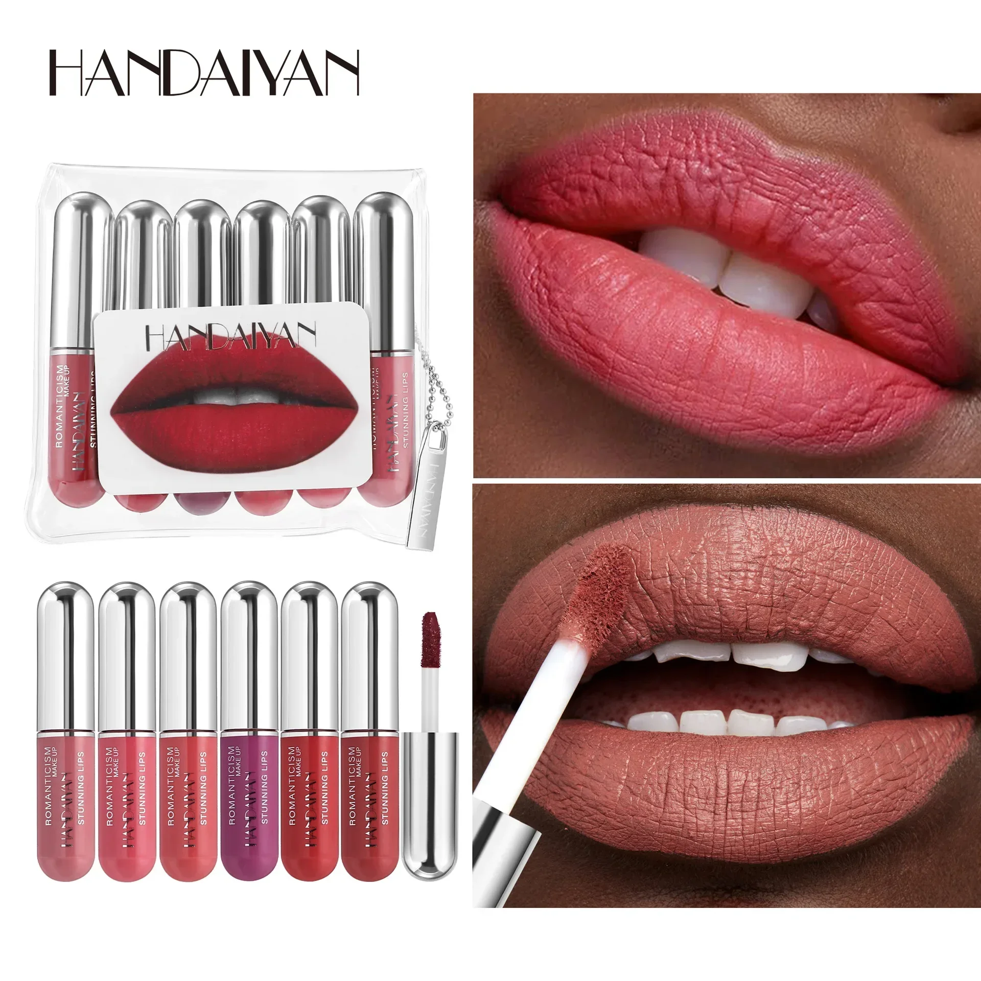 新しい 6 ピース液体口紅セットマット仕上げ軽量テクスチャ保湿防水長持ちプロフェッショナルリップグロス 18 グラム