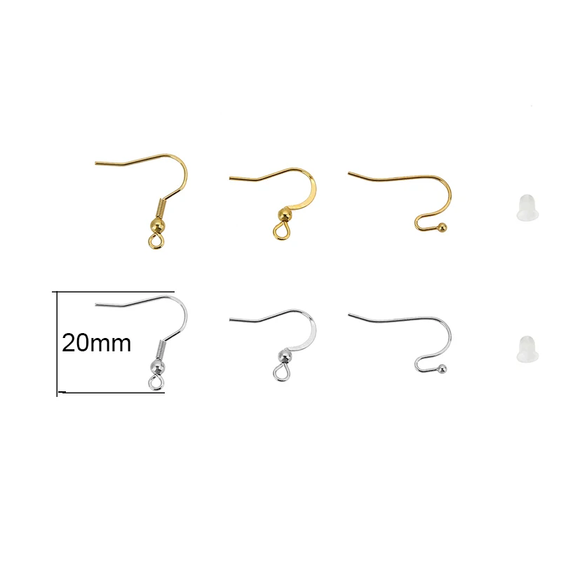 1set Stainless Steel Earring Hooks Bulk Lot Hypoallergenic Anti Allergy Earring Clasps Wire For Diy Jewelry Making Accessories