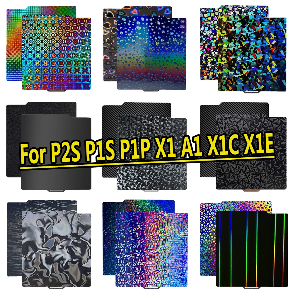 

For Bambu Lab Build Plate P2S P1P P1S X1 X1C A1 PEI Double Sided PEO PET Spring Steel Sheet for Bambulab X1E X1 Carbon P1P Parts