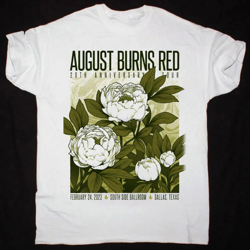 August burns red 20th Anniversary Short Sleeve White Size S-5XL Shirt AC844