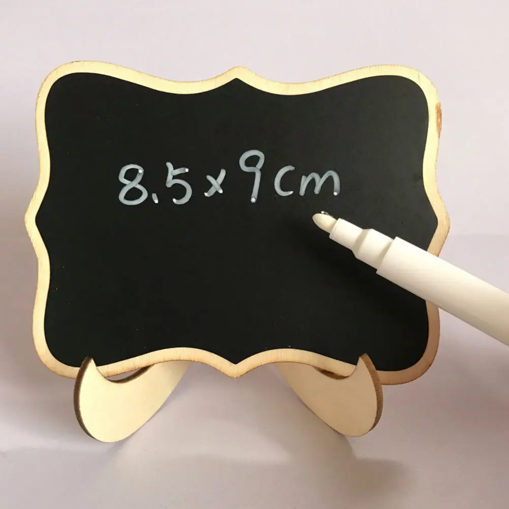 25Pcs Wooden Mini Blackboard Message Board Ornament for Home Desk Decoration Small Chalkboards Display Sign with Stand