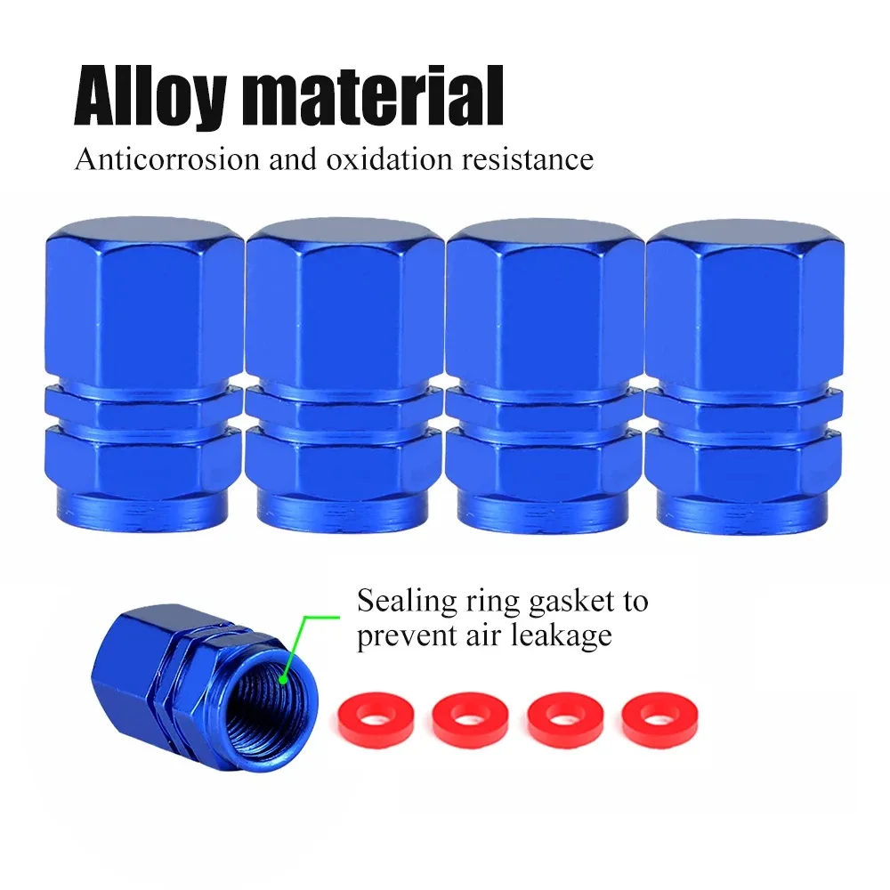 4 Pcs Aluminum Alloy Car Wheel Tire Valve Caps Tyre Rim Stem Covers Airdust Waterproof For Automobiles Motorcycles Trucks Bikes