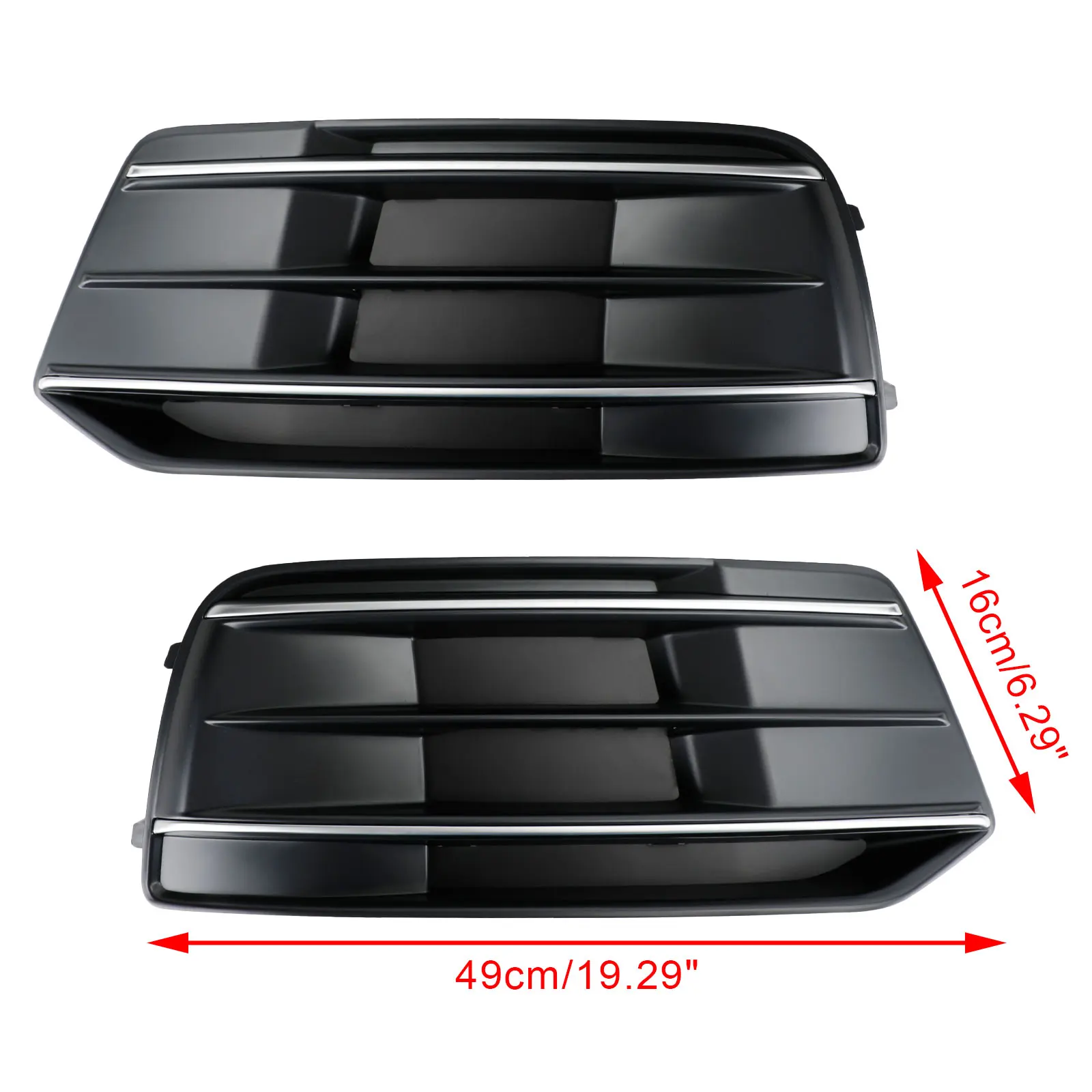 For Audi Q5 2018-2022 Car Grille 2PCS Front Bumper Cover Grille Bezel Insert