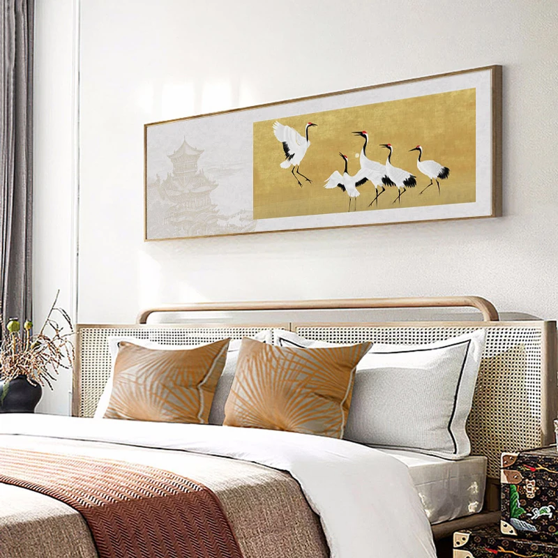 

Chinese Style Red-crowned Crane Canvas Poster Zen Painting Elegant Bird Living Room Bedroom Wall Decor Traditional Art Print