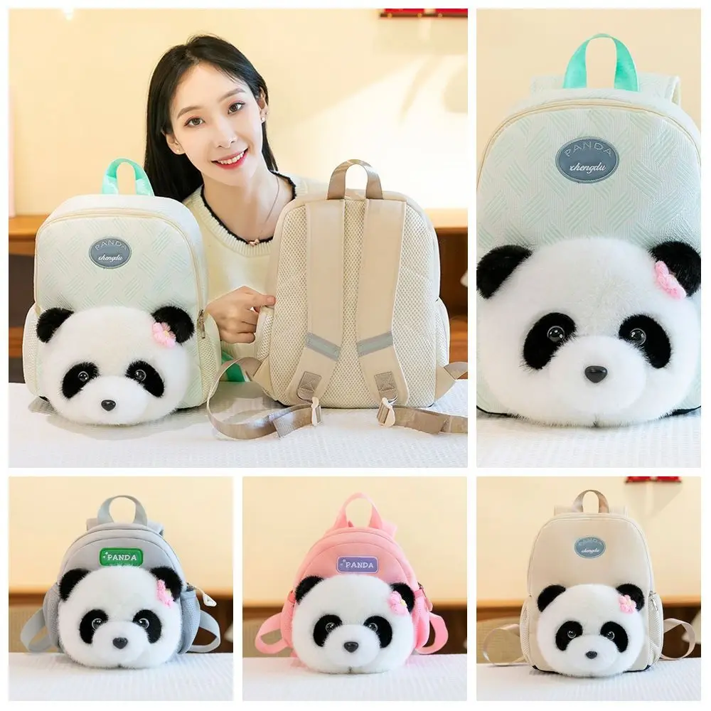 Panda Shape School Backpack Cartoon Cute Children's Panda Backpack Breathable Fashion Panda Primary School Bags Girls Boys