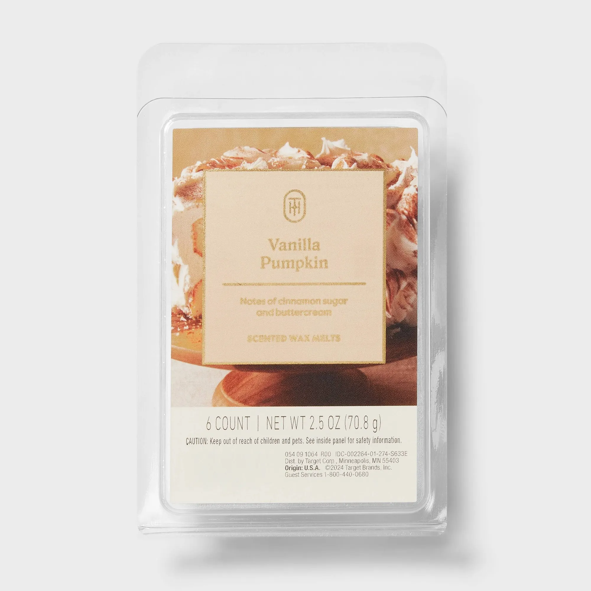 12ct Vanilla Pumpkin Scented Wax Melts For Home Fragrance, Cozy Autumn Aroma, Long Lasting Candle Warmer Cubes