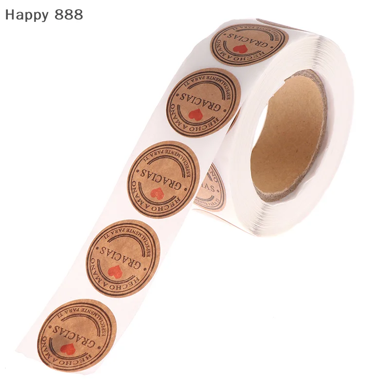 

500-piece Set Of Spanish "Gracias" Thank-you Labels, Ideal For Handmade Crafts And Scrapbooking Applications